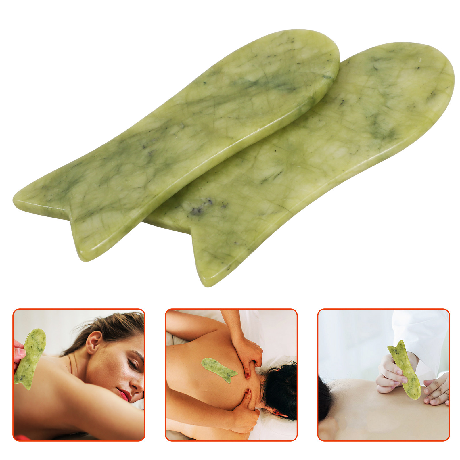 Spa Y Wellness - 2개입 천연 옥 구아샤 스크래핑 플레이트