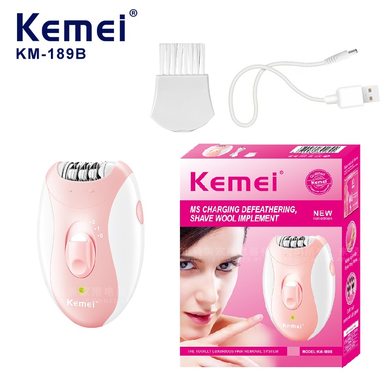 Epilator Wireless - Kemei 여성용 전기 제모기 2단 속도