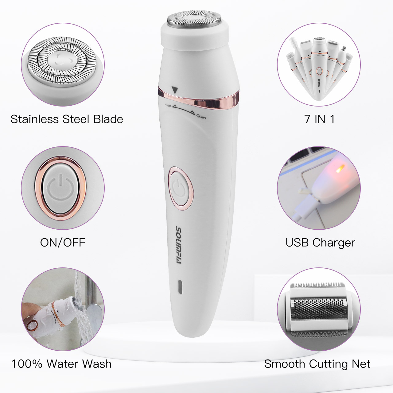 Solimpia 7 in 1 바디 제모 전기 제모기 겨 - Epilator Wireless 리뷰 및 가격