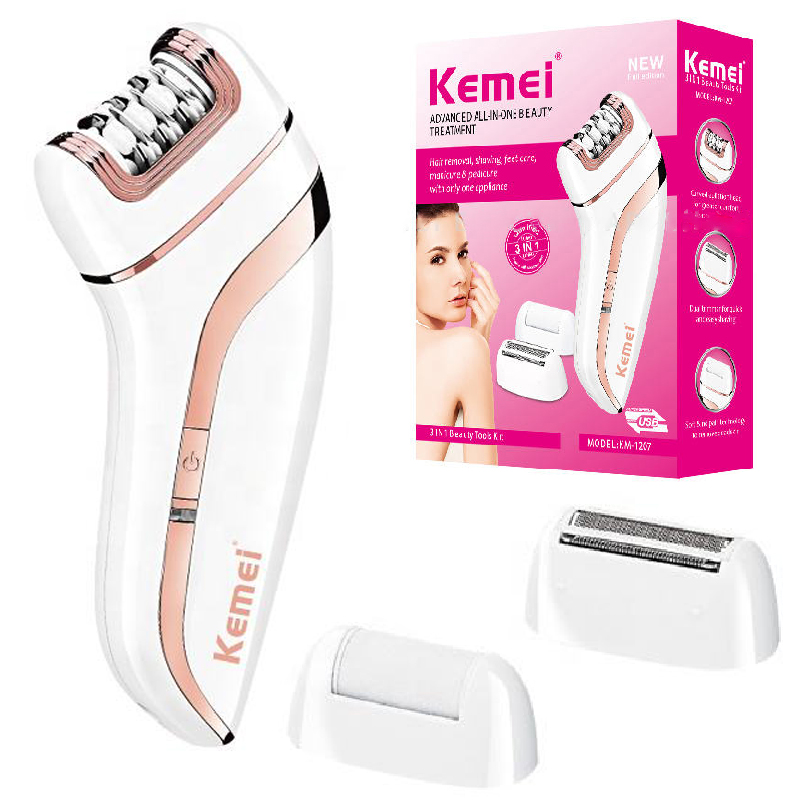 Kemei 3in 1 전기 제모기, 얼굴 바디, 숙녀  - Epilator Wireless 리뷰 및 가격